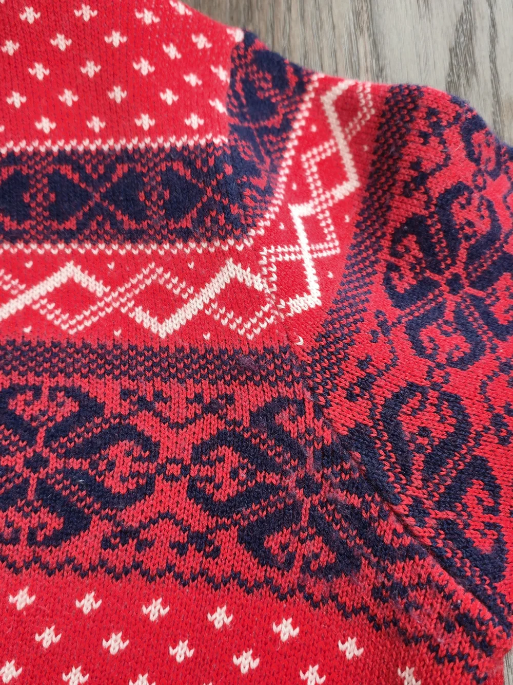 Vintage Gipsa Monsanto Made in Italy Fair Isle Wool Red Sweater Med Lg Holiday